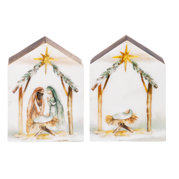 Watercolor Nativity Blocks - 2 Styles