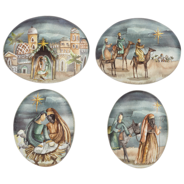 Watercolor Nativity Stones - 4 Styles