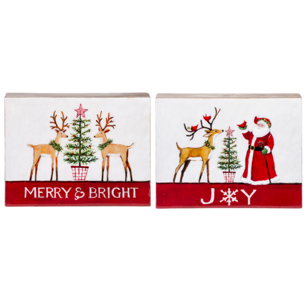 Deer & Santa Art Blocks - 2 Styles
