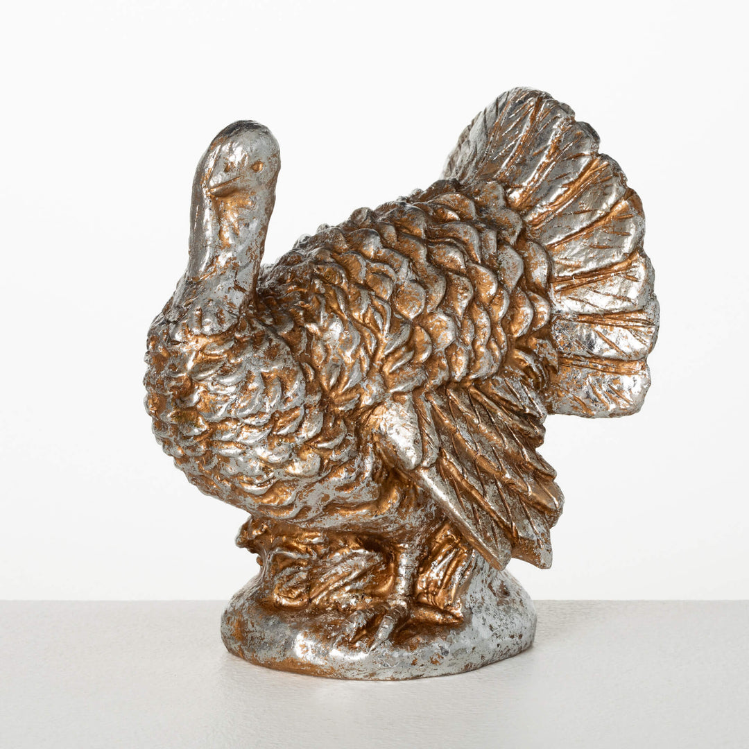 Silver and Gold Resin Turkey