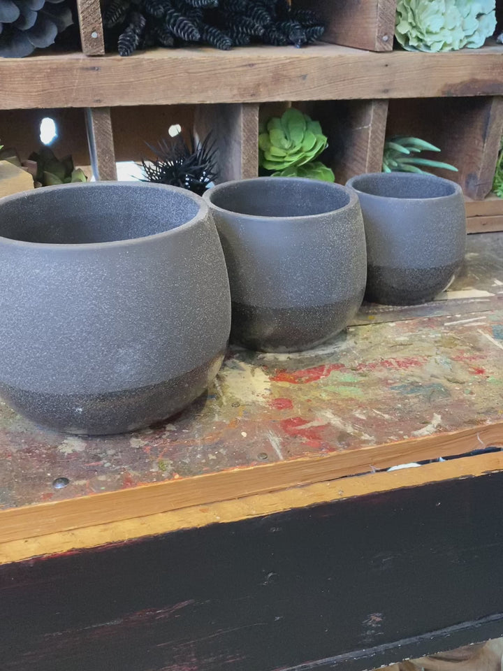 Black Speckled Two-Toned Pots