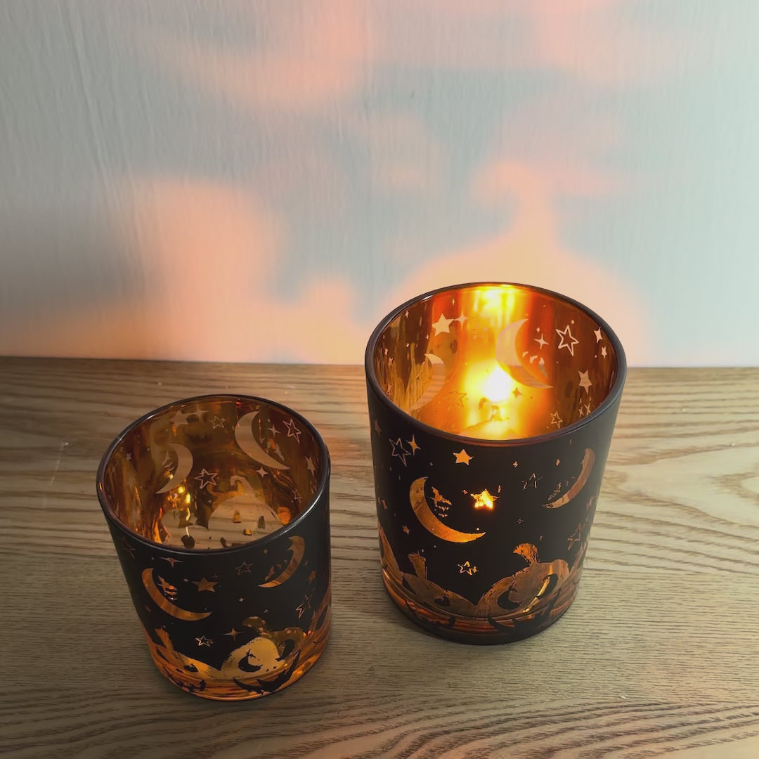 Spooky Halloween Glass Jars, Set of 2