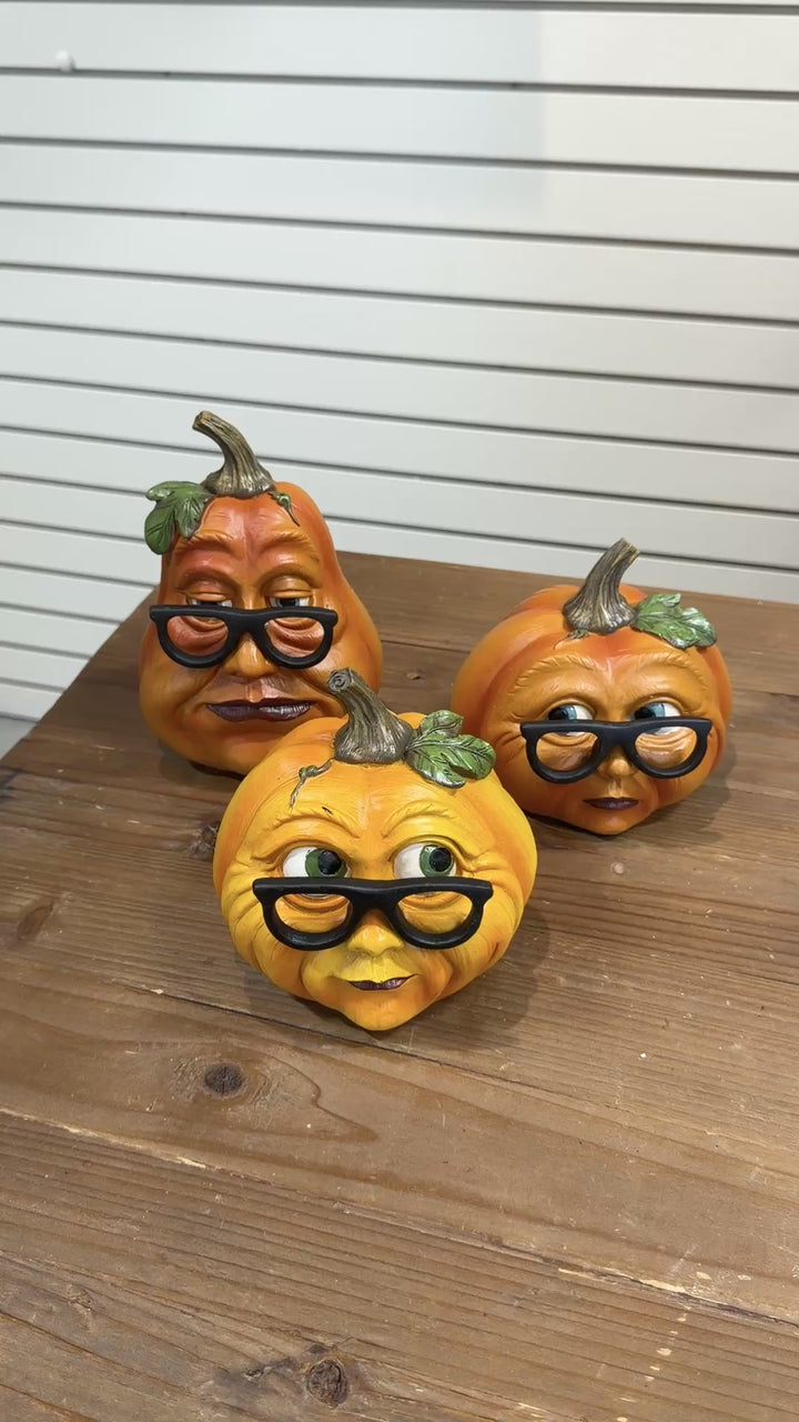 Pumpkin Heads with Glasses, 3 styles