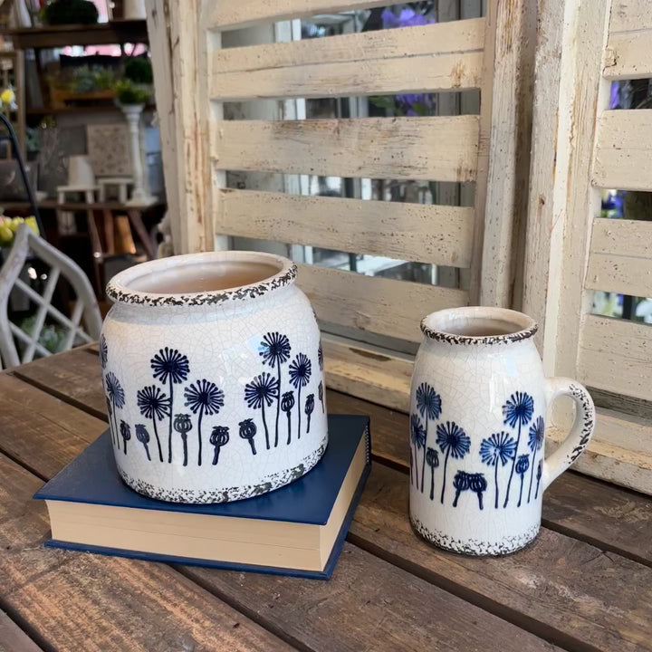 Blue Dandelion Vases