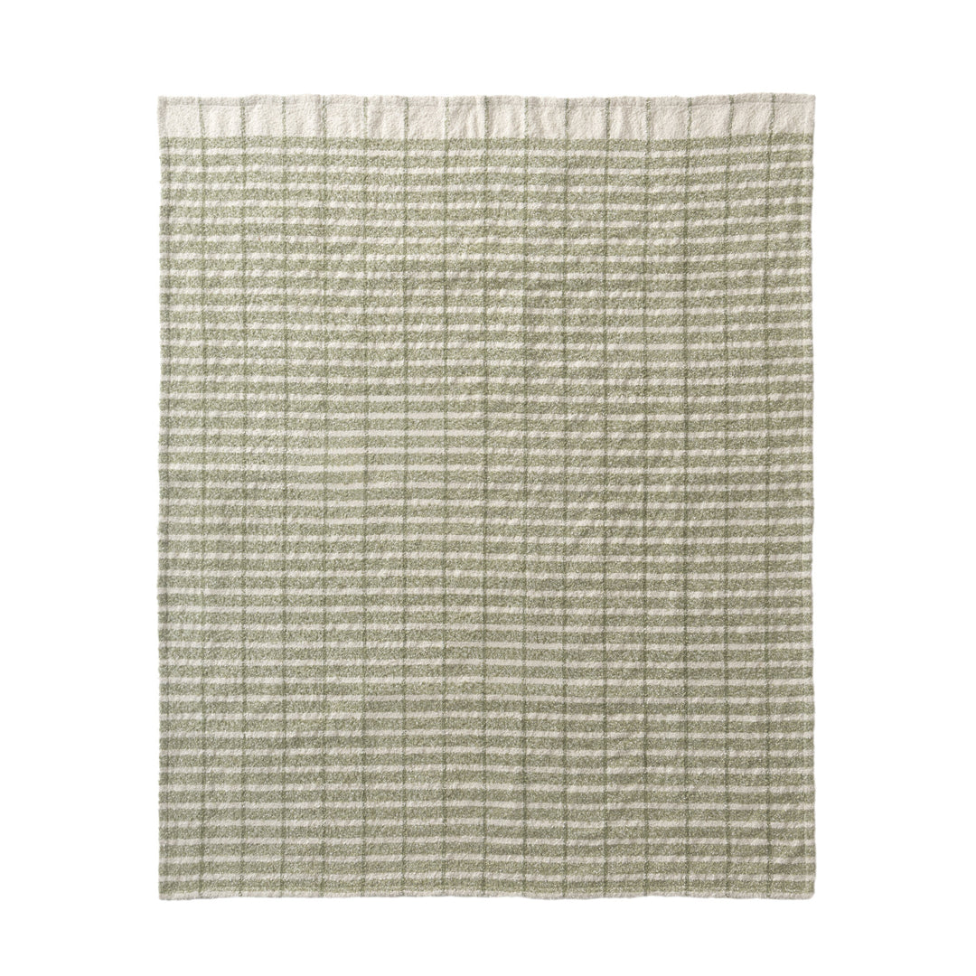 Green and Ivory Patterened Throw