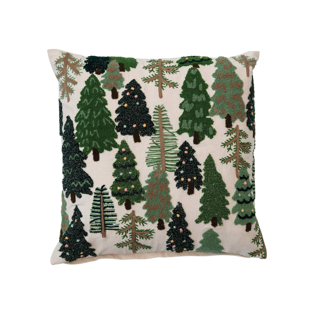 Tree Embroidered Pillow