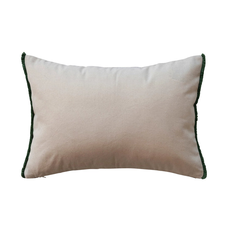 Embroidered Tree Lumbar Pillow