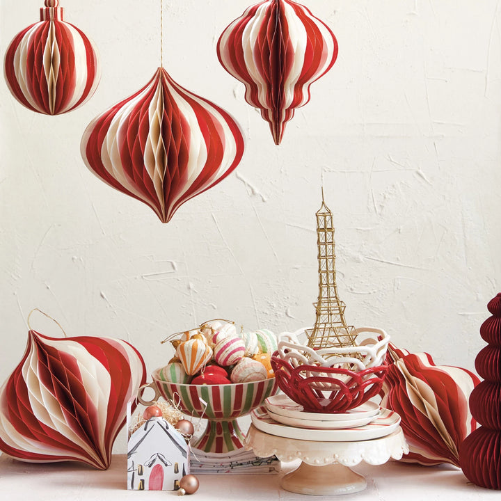 Paper Folding Honeycomb Ornament - Set of 3