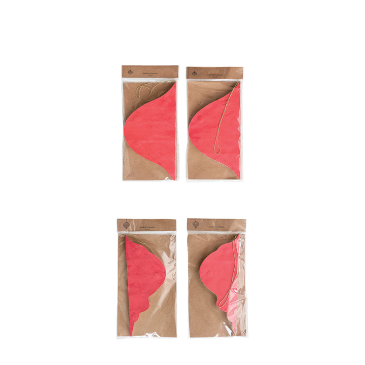 Paper Folding Honeycomb Ornament w/ Gold Glitter Edge, Set of 2