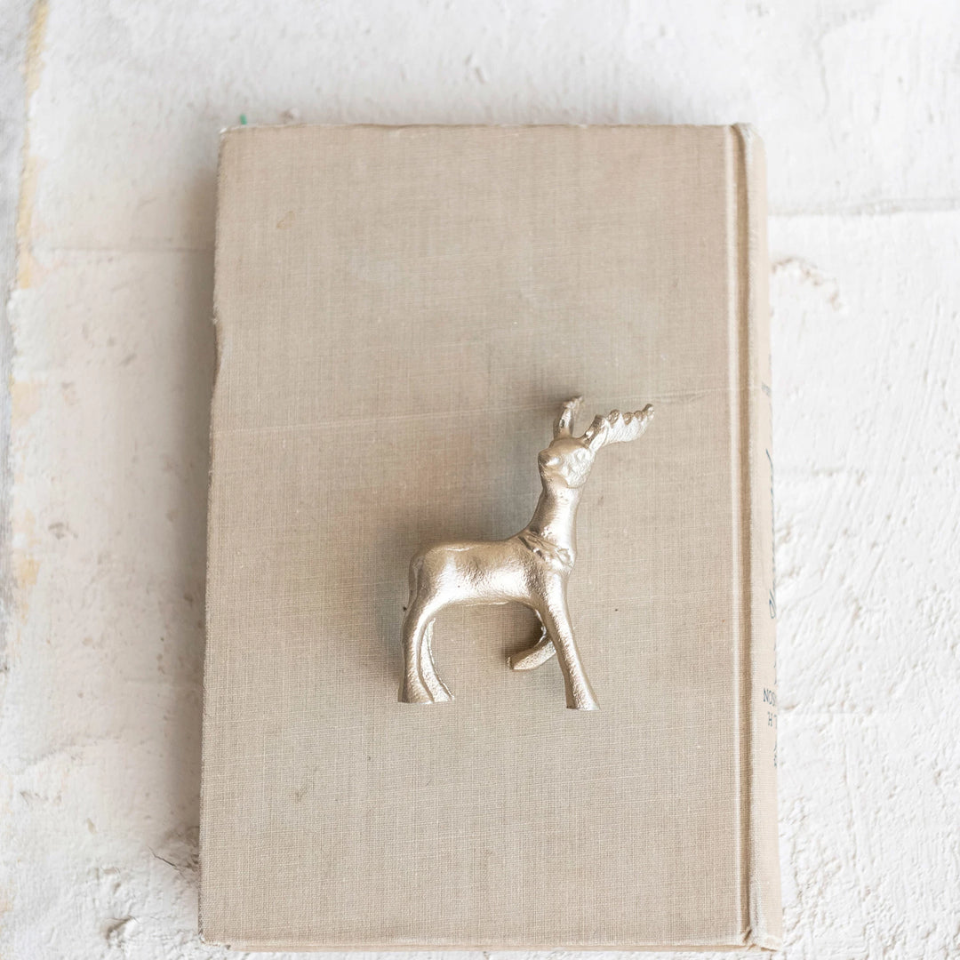 Cast Aluminum Reindeer, Champagne