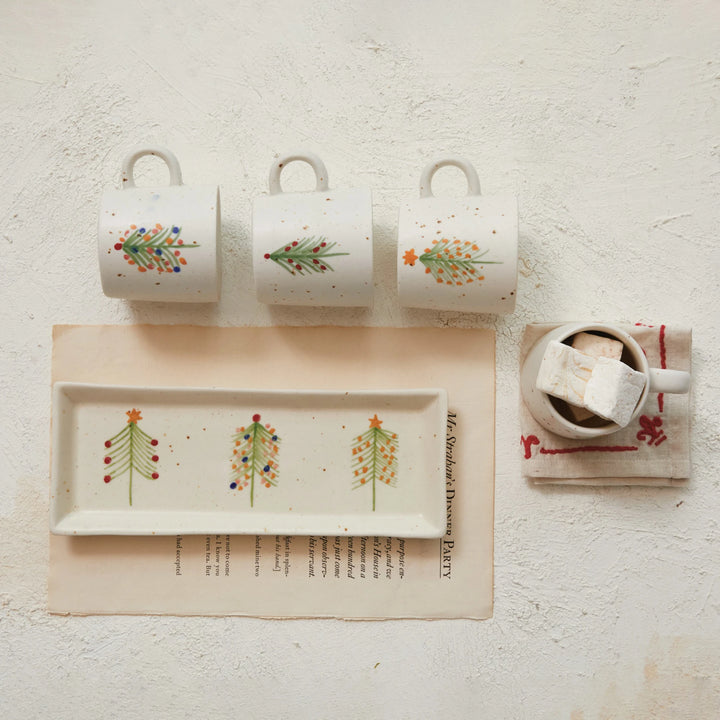 Christmas Trees Stoneware Platter