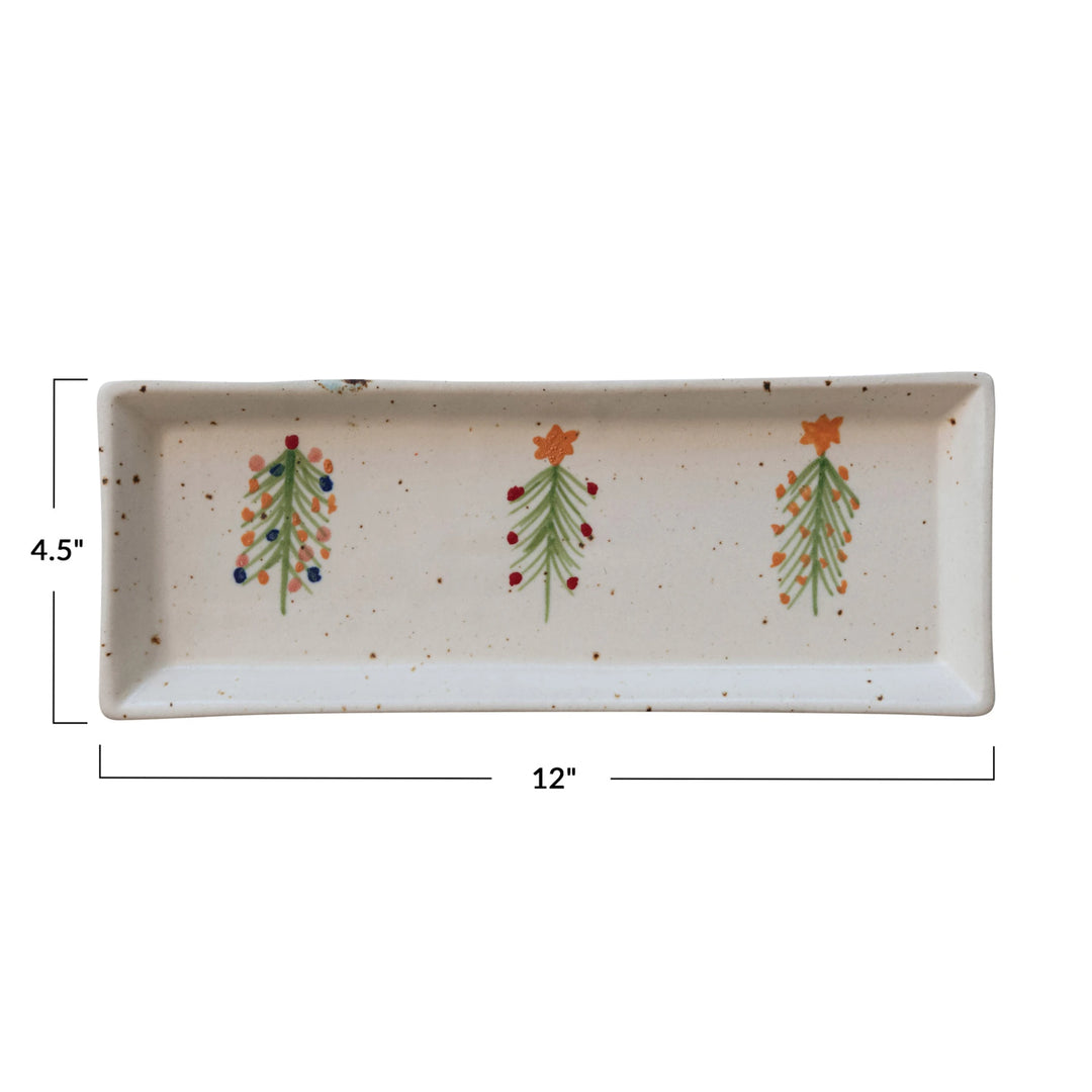 Christmas Trees Stoneware Platter