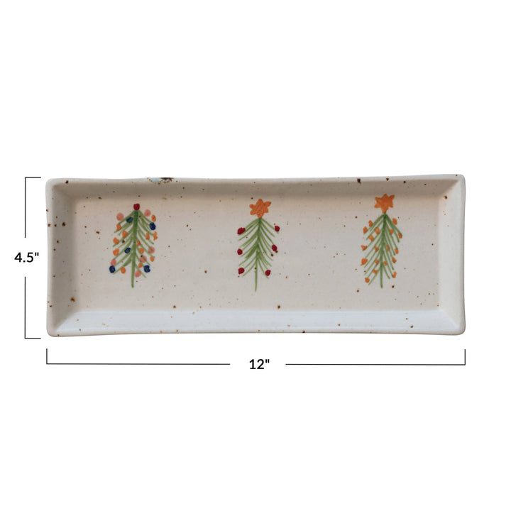 Christmas Trees Stoneware Platter