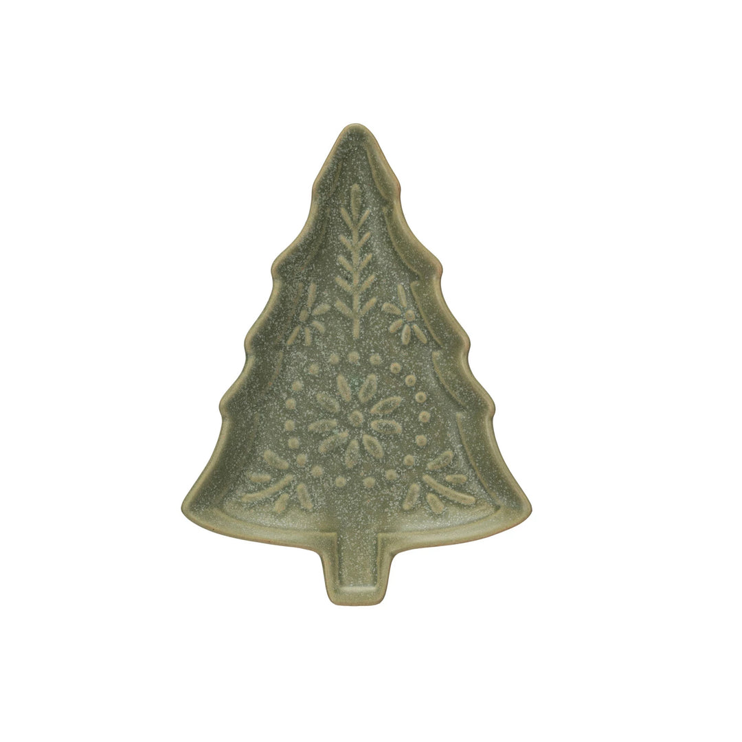 Tree Shaped Stoneware Plate