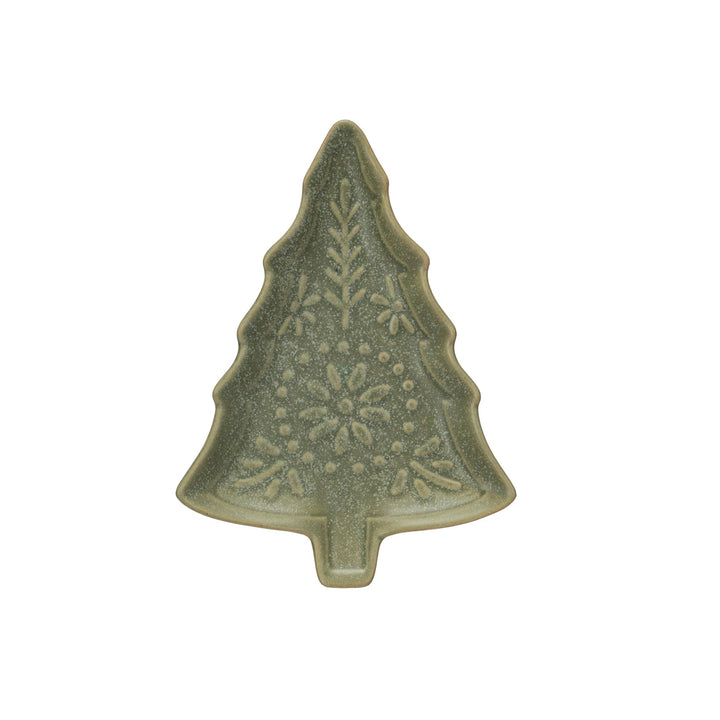 Tree Shaped Stoneware Plate