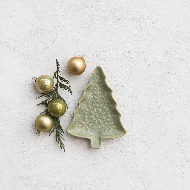 Tree Shaped Stoneware Plate