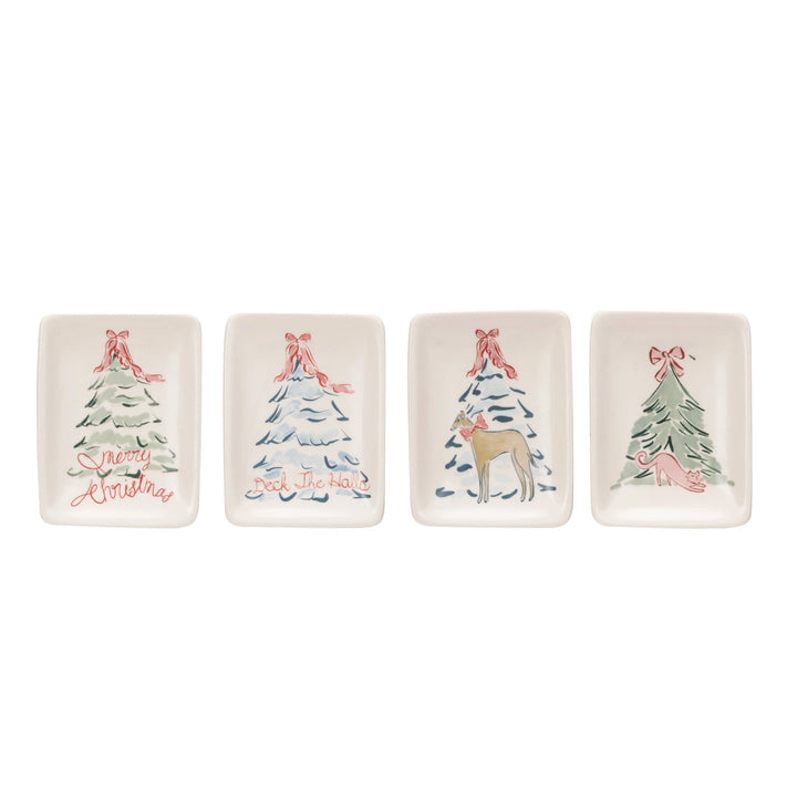 Festive Stoneware Dish - 4 Styles