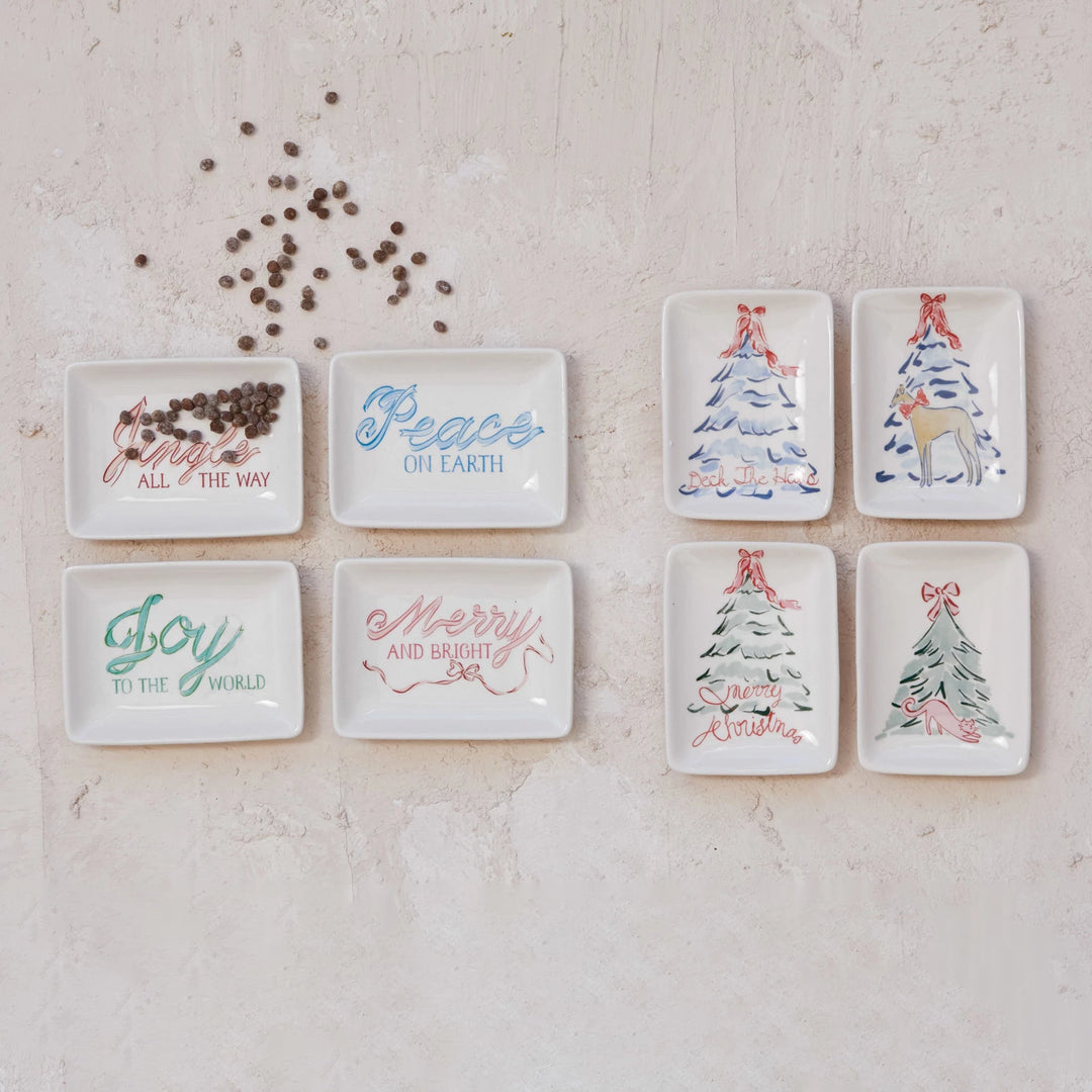 Festive Stoneware Dish - 4 Styles