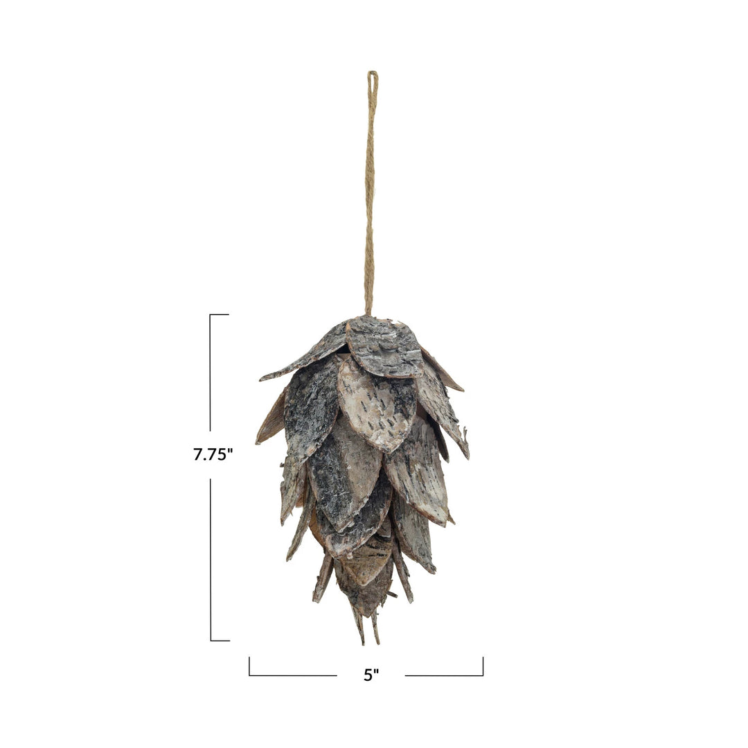 Birch Bark Pinecone Ornament