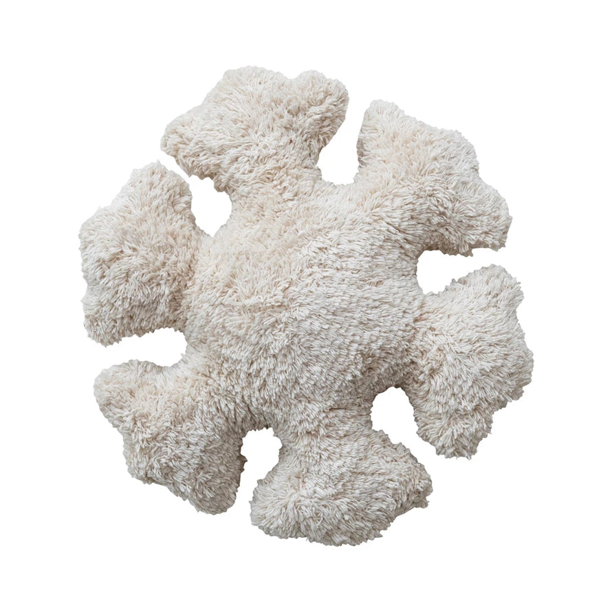 Snowflake Shaped Cotton Tufted Pillow