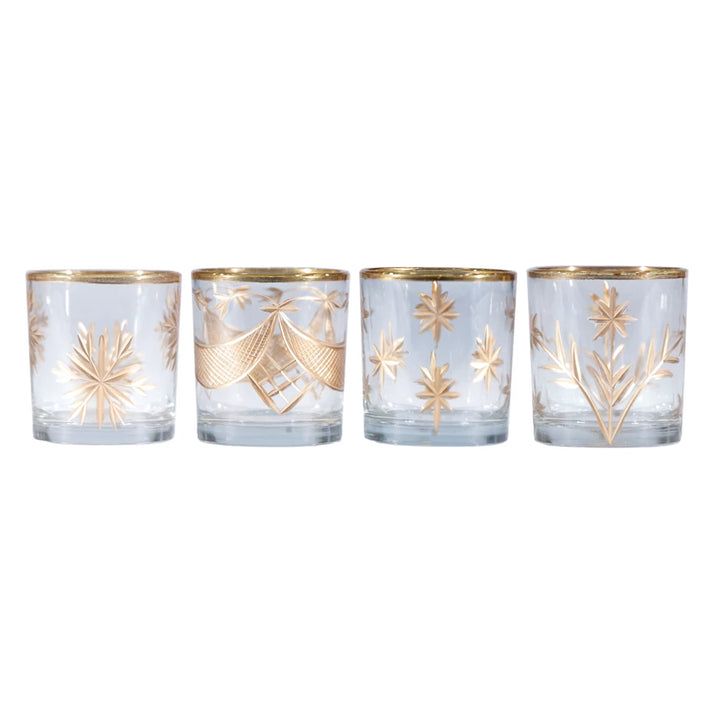 Hand-Painted Etched Glass Tealight/Votive Holder - 4 Styles
