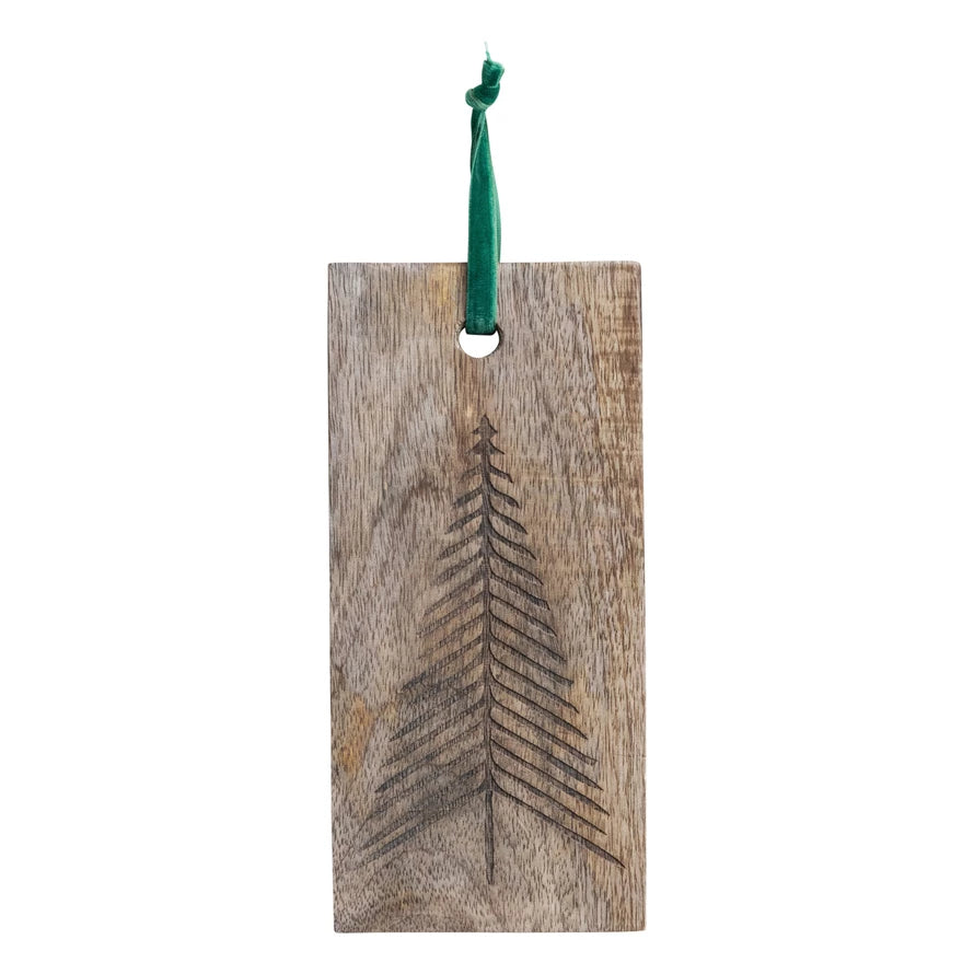 Mango Wood Cheese Board with Laser Etched Tree