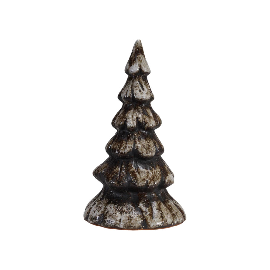 Brown Stoneware Tree with Reactive Glaze - 2 Sizes