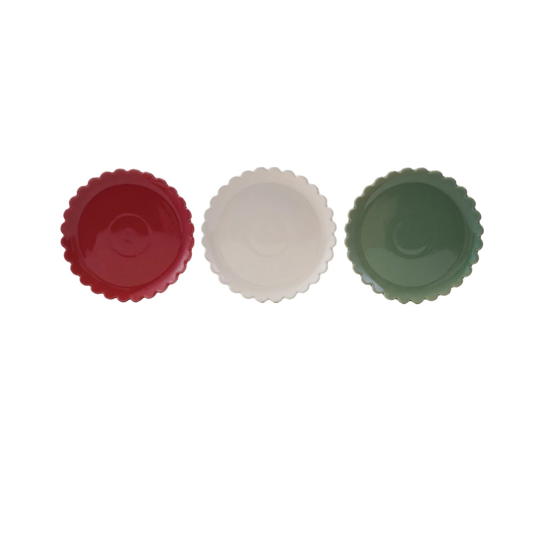 Scalloped Stoneware Plate - Set of 3