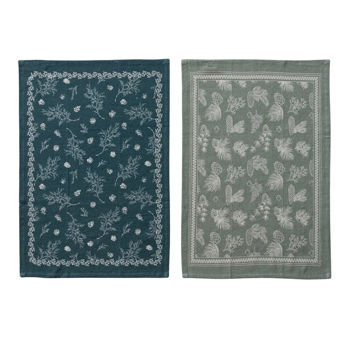 Pine Bough Patterned Tea Towel - Set of 2