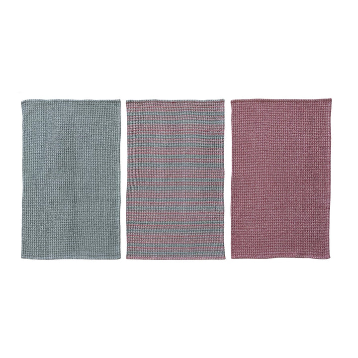 Woven Cotton Waffle Weave Tea Towel - 3 Styles