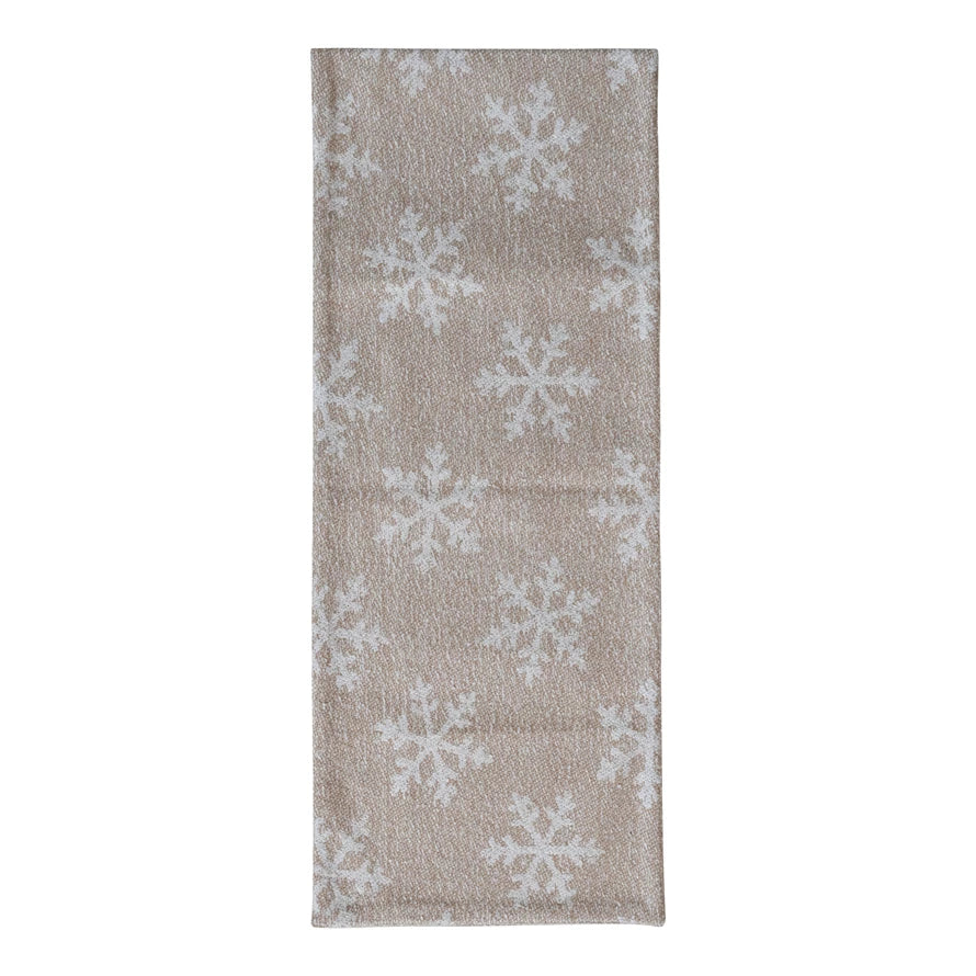 Snowflake Pattern Woven Fabric Jacquard Table Runner