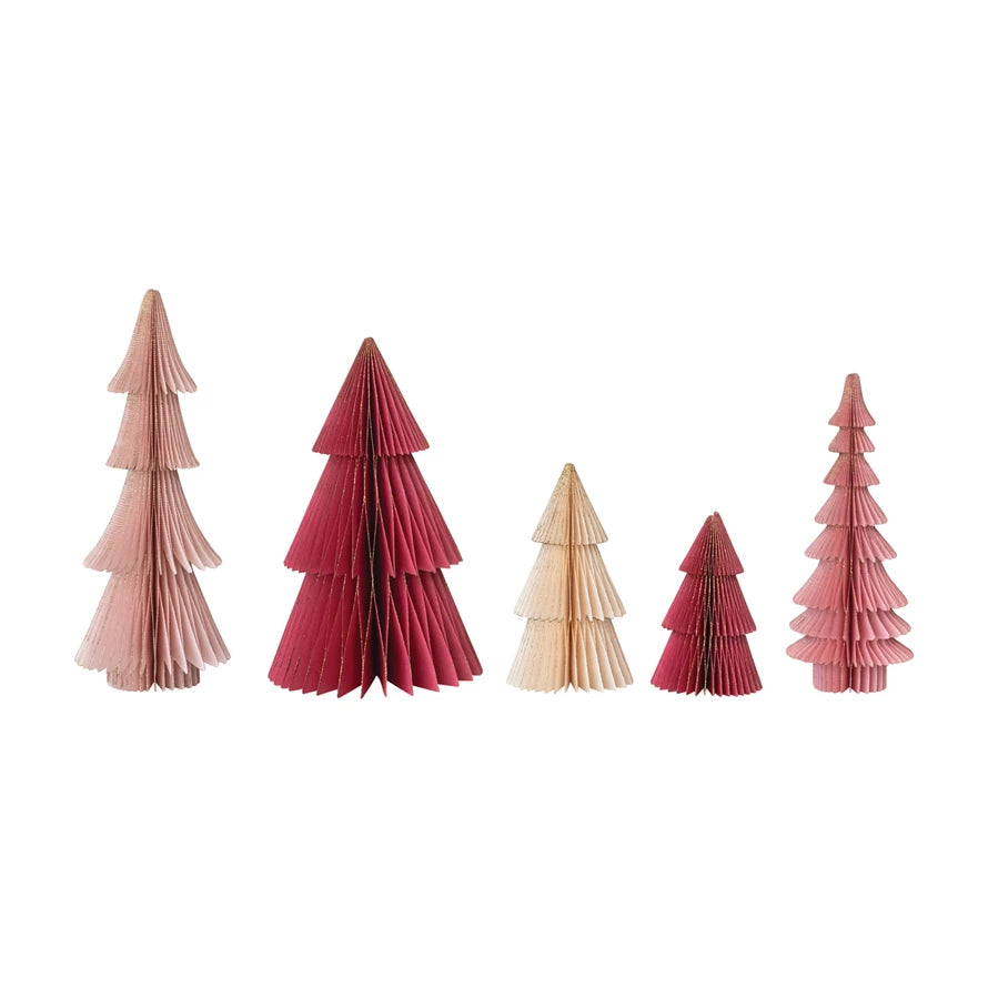 Paper Folding Honeycomb Trees - Set of 5