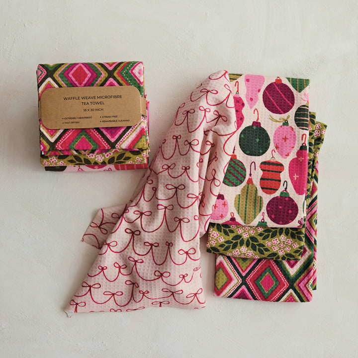 Tea Towel With Holiday Pattern, 4 styles