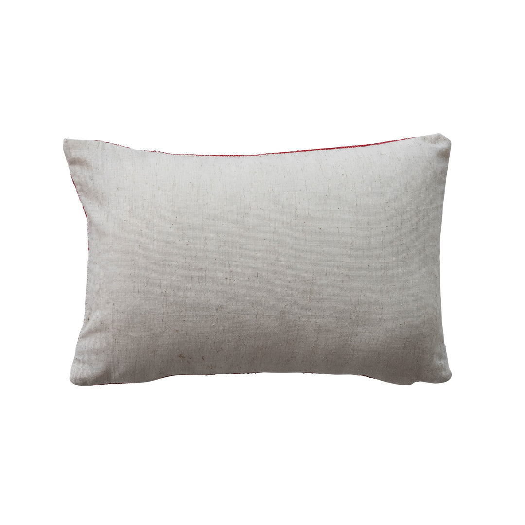 "100% On The Naughty List" Cotton Lumbar Pillow