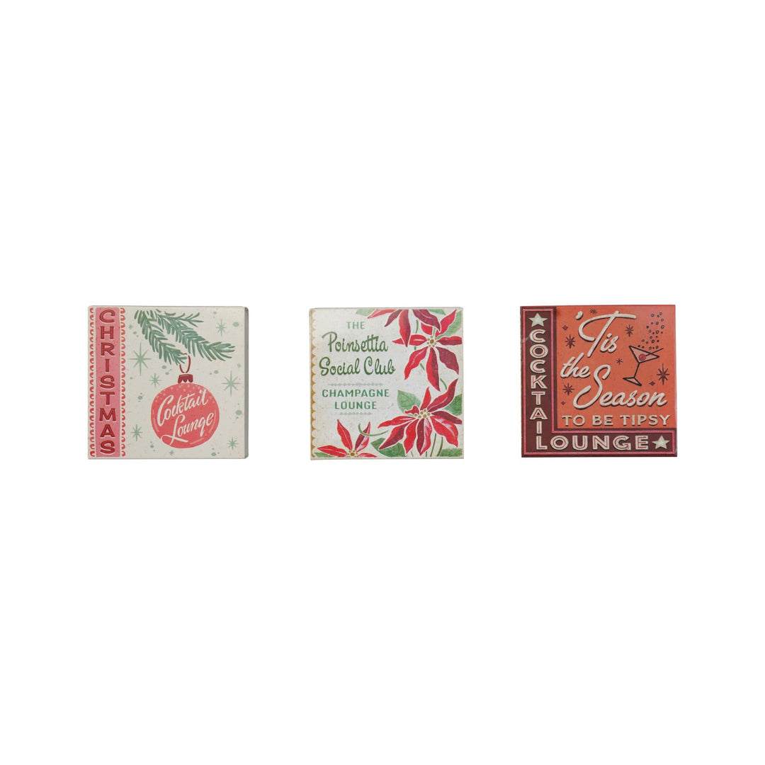 Matches in Embossed Matchbox with Holiday Bar Saying - 3 Styles Available