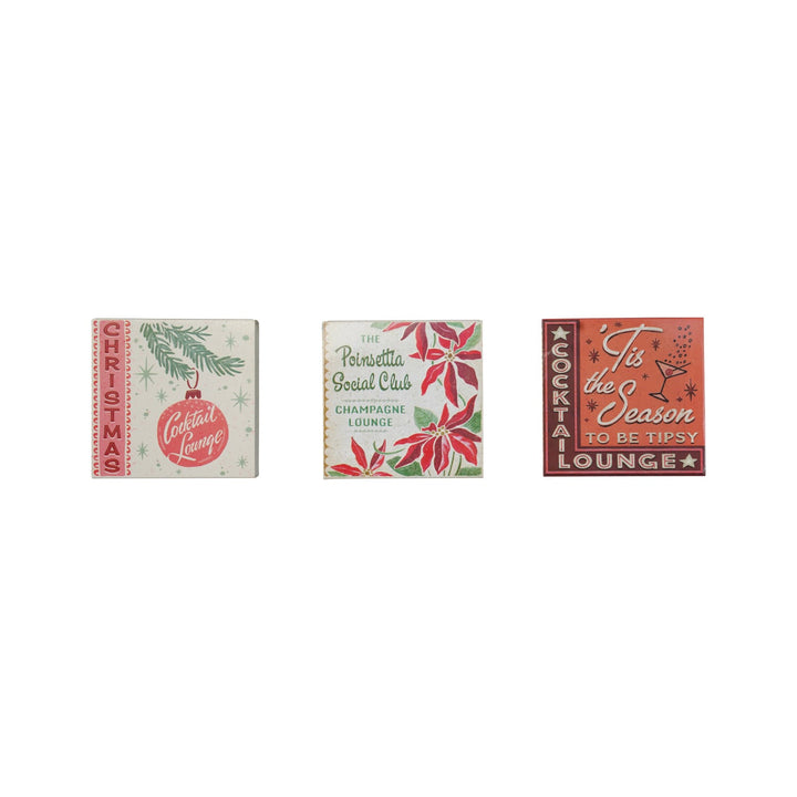 Matches in Embossed Matchbox with Holiday Bar Saying - 3 Styles Available