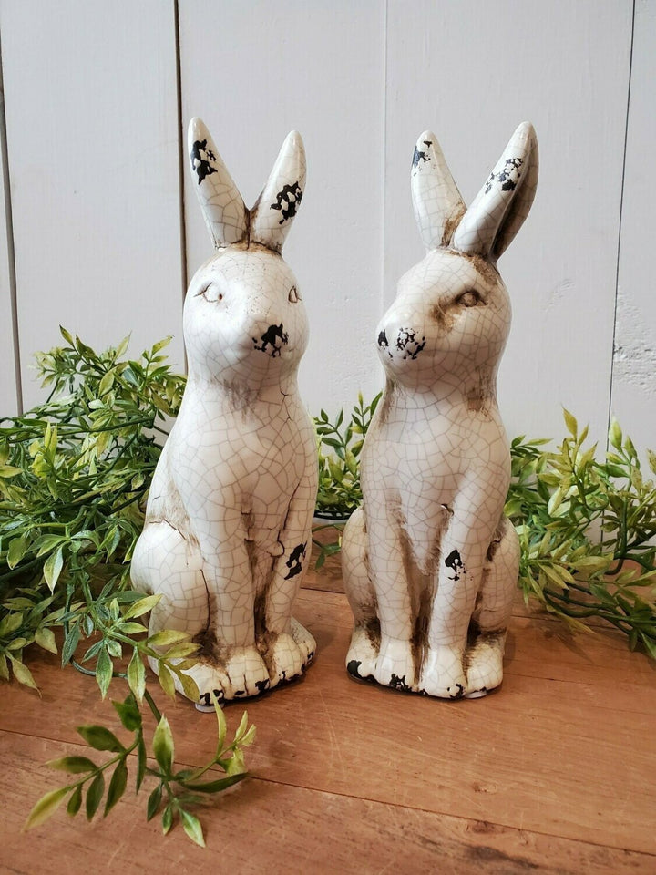 Ceramic Rabbit - Distressed Cream