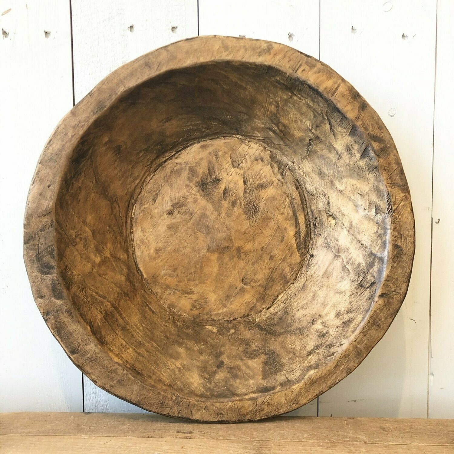 Petite Round Wooden Dough Bowl
