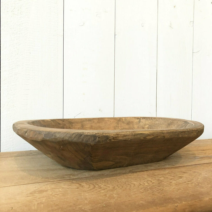 Small Oval Wooden Dough Bowls