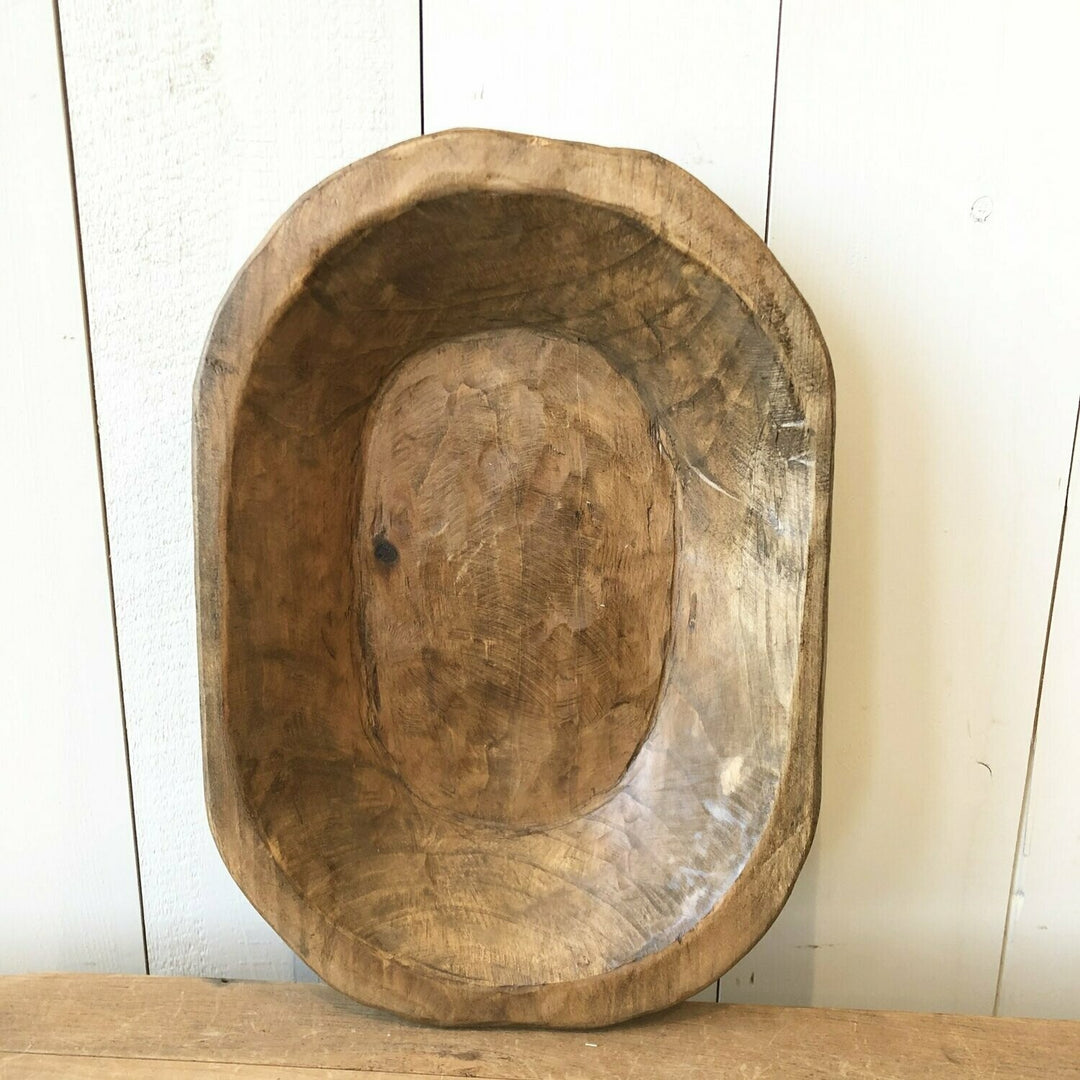 Small Oval Wooden Dough Bowls