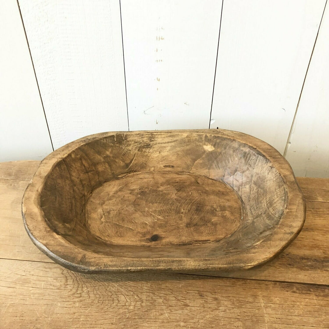 Small Oval Wooden Dough Bowls