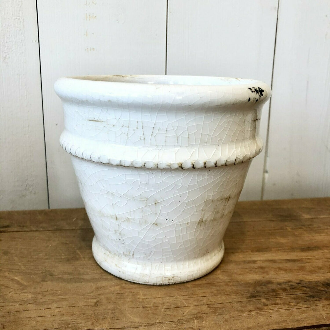 Cream Crackle Pots