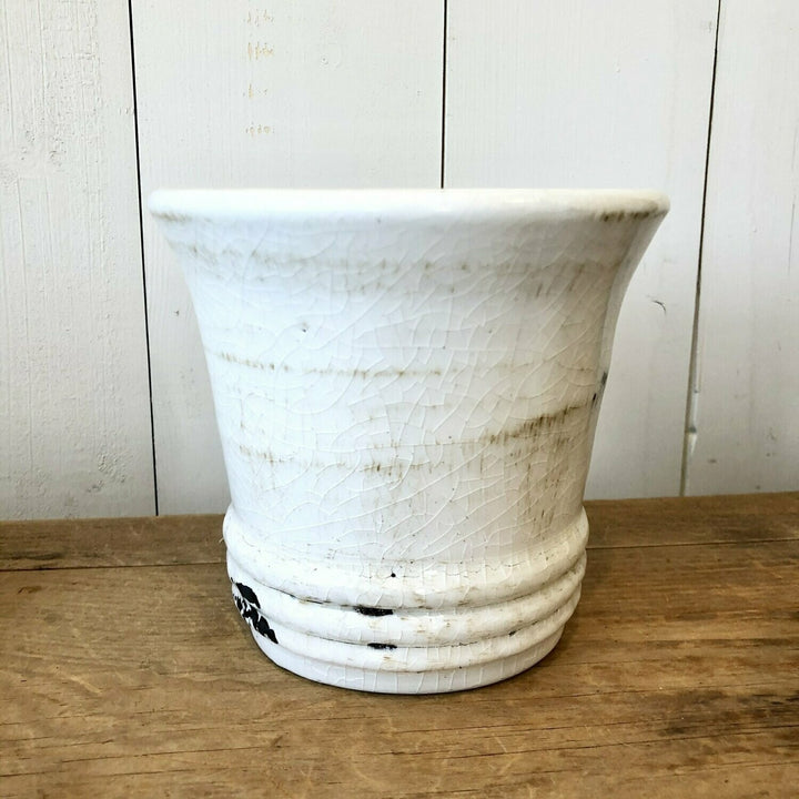 Cream Crackle Pots