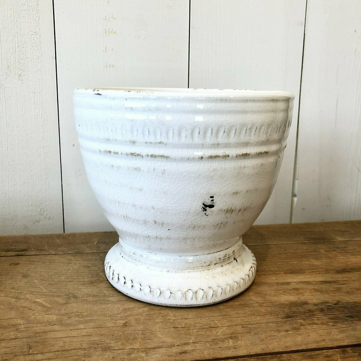 Cream Crackle Pots