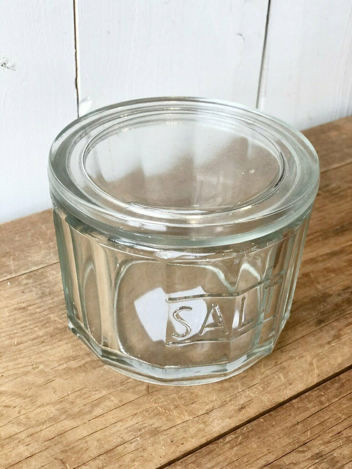 Round Pressed Glass Salt Cellar