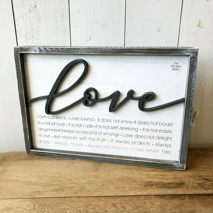 "Love is patient" Double Sided Signage