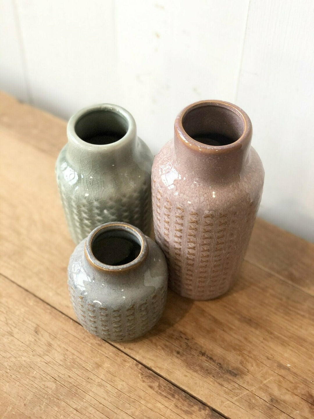 Multi - Colored Bottle Vases Set of 3