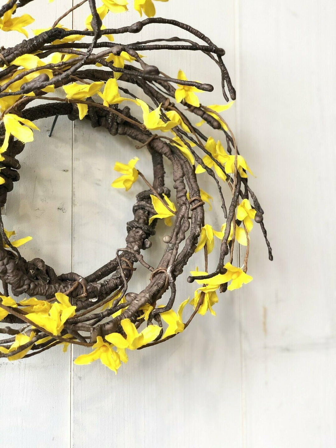Yellow Forsythia Small Candle Ring - 4.5"