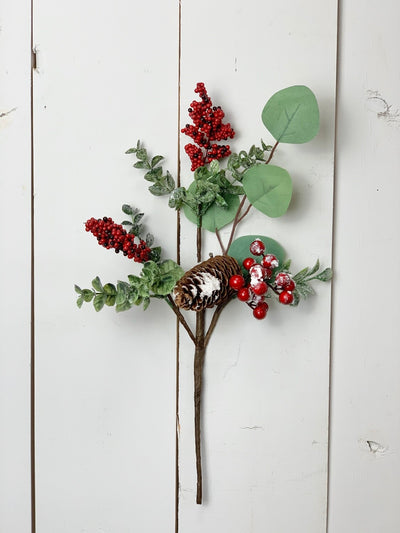 Snowy Berries Cone Pick