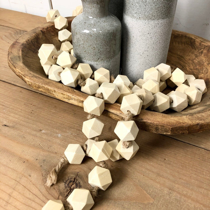 Geometric Wood Bead Garland